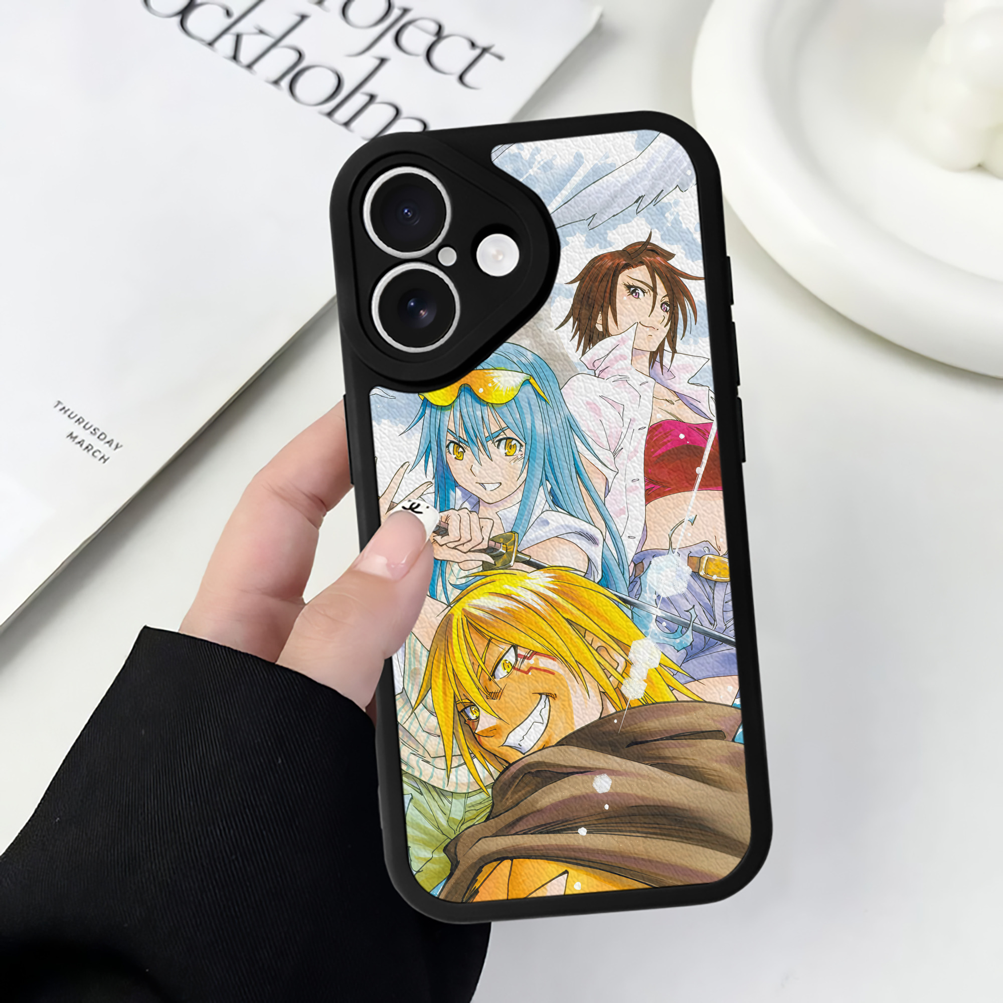 （画像用） 転スラ Regarding Reincarnated to Slime 【iPhone 16シリーズ対応】シリコンスマホケース（レザー調） 材質：シリコン